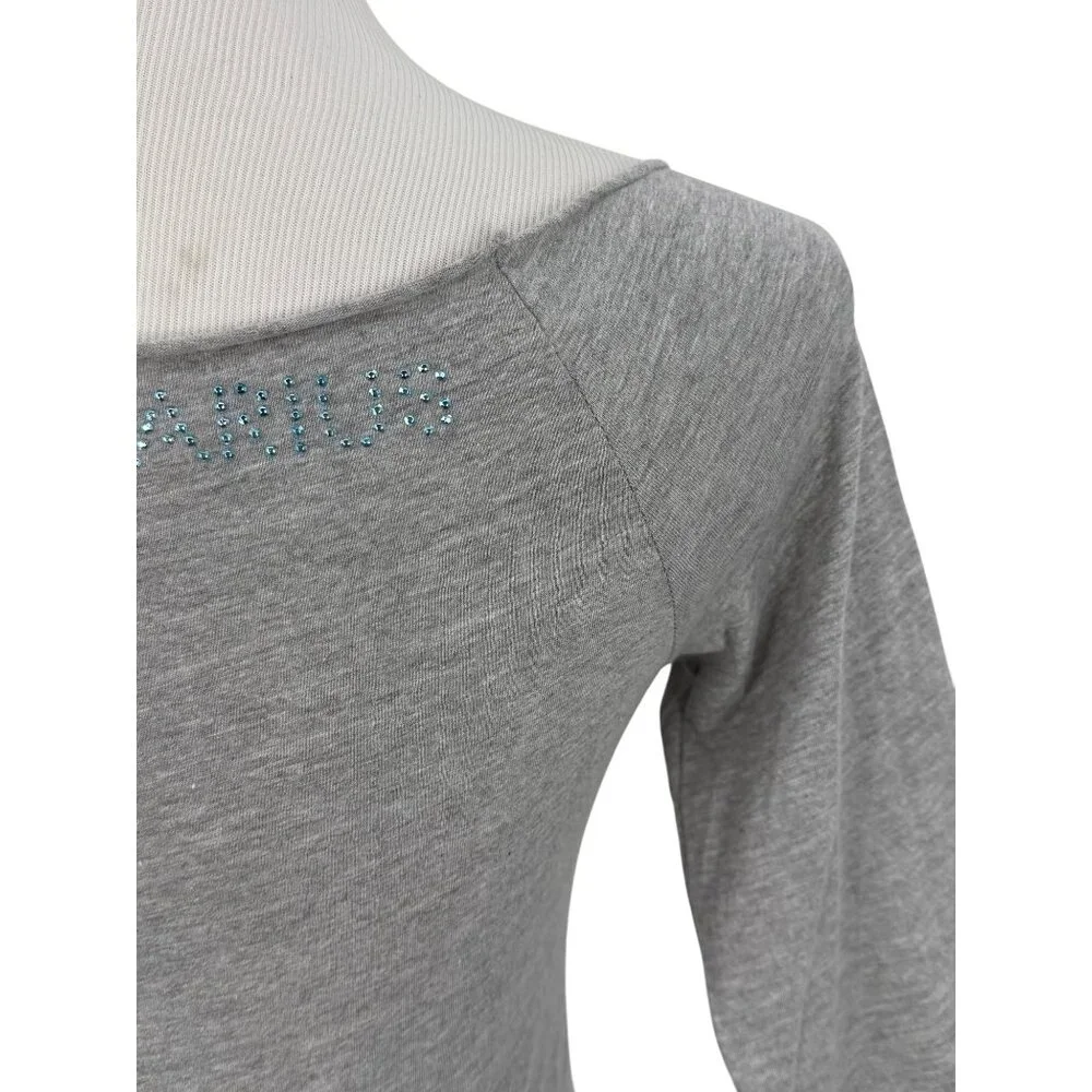 Vtg 90s NWT Gray Studded Sagittarius Zodiac Tee | McBling Noughties Grunge Y2K M - Picture 8 of 15